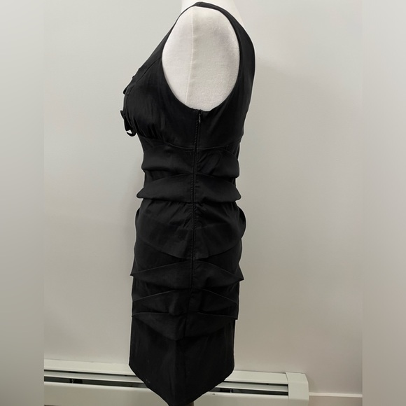 Le Chateau Black Pleated Tier Cocktail Dress - Size 7/8 - Picture 3 of 3